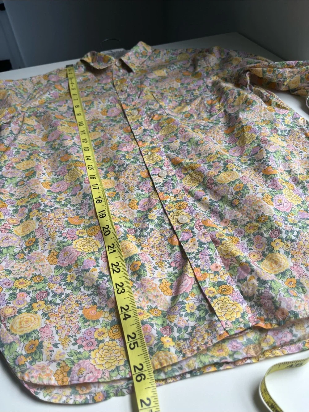 J Crew Liberty Of London Elysian Floral Classic Fit Button Up Shirt Yellow 6